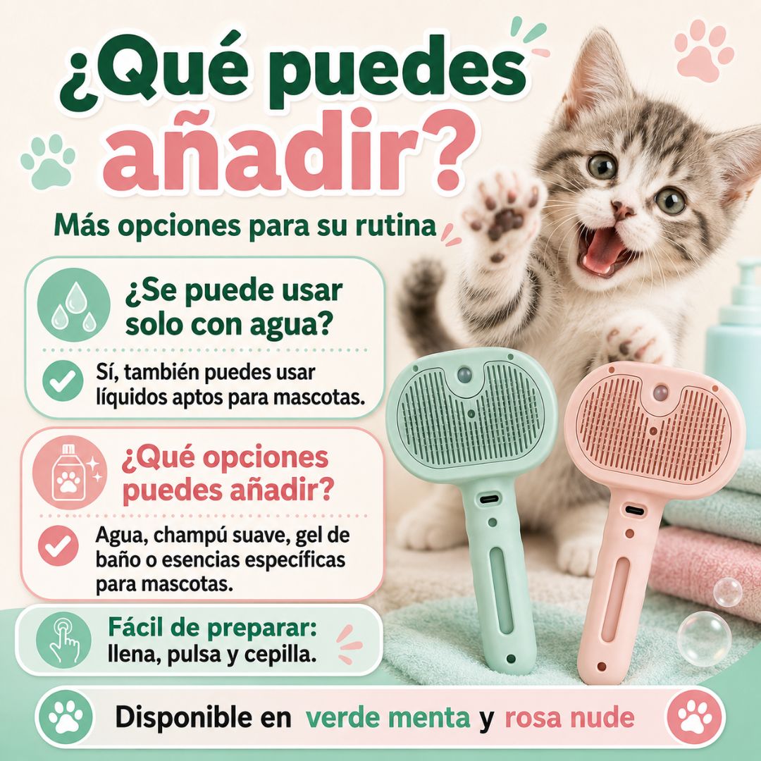 Set Cepillo Mascota 3 en 1 Vaporizador