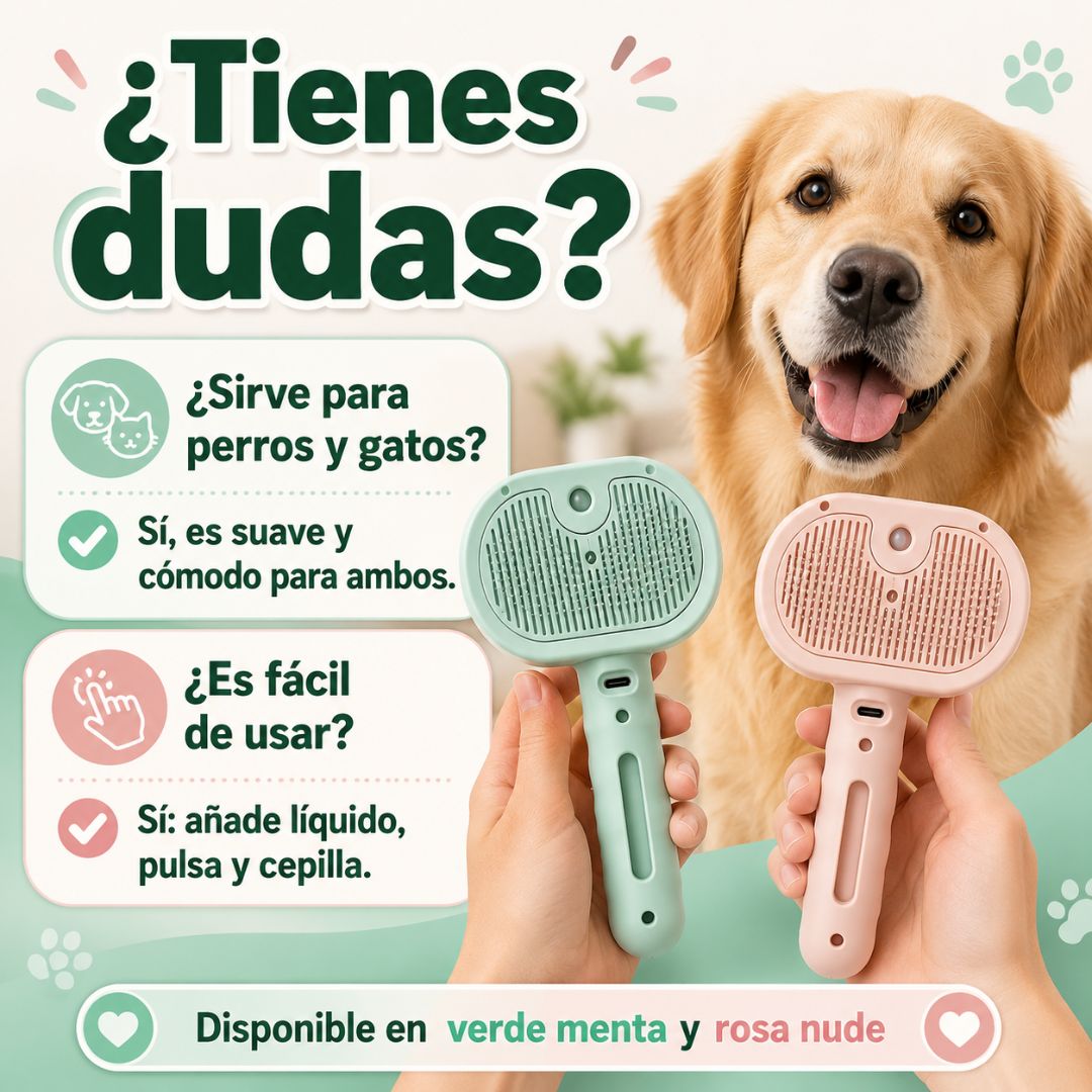 Set Cepillo Mascota 3 en 1 Vaporizador